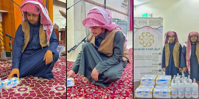 صورة بارزة_توزيع كمامات ومواد التعقيم